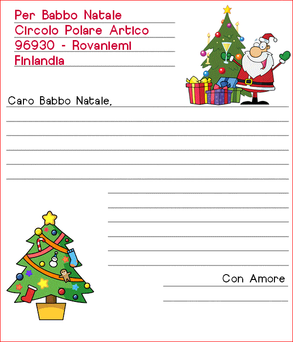 Lettere A Babbo Natale Da Stampare Stampae Colorare