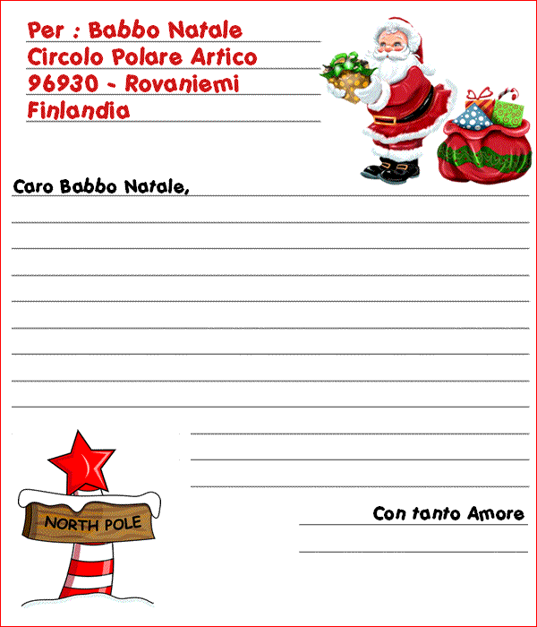 Scarica E Stampa Le Letterine Per Babbo Natale Forumforyou It