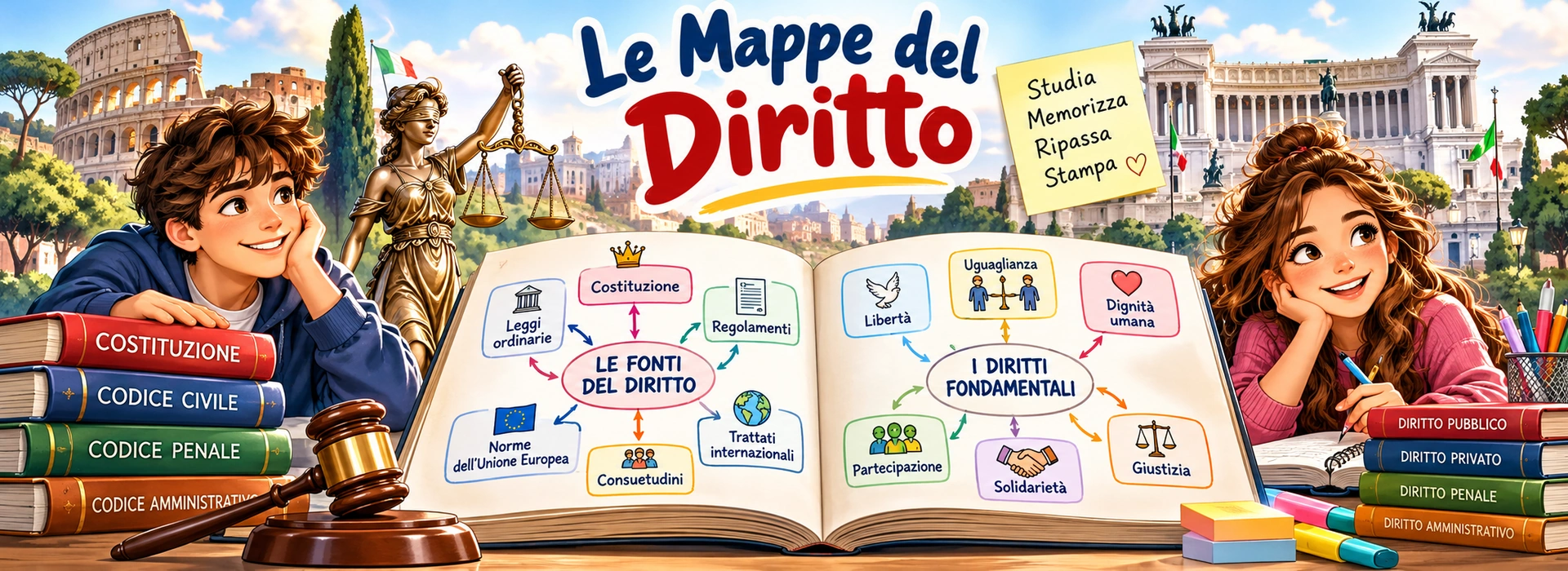 Le mappe del Diritto: libro illustrato e studenti