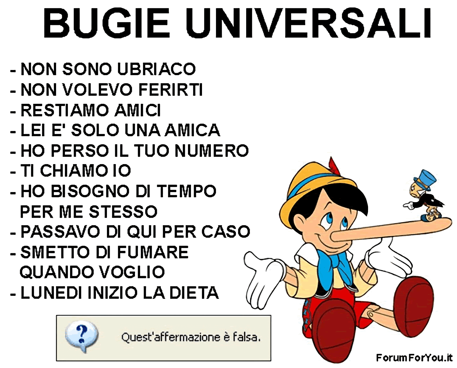 bugie universali