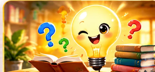 Lampadina sorridente e quiz scientifici