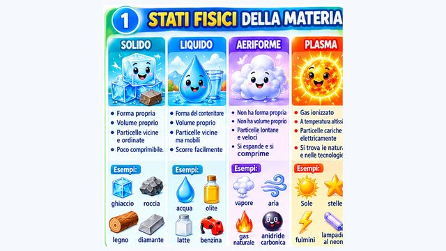 Anteprima della mappa Stati fisici della materia: solido, liquido, aeriforme e plasma