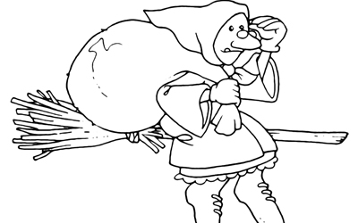 Immagini Befana da colorare