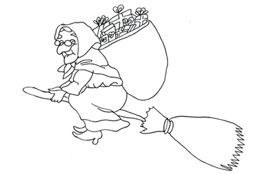 Disegni di Befane da colorare