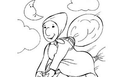 Immagini Befana da colorare