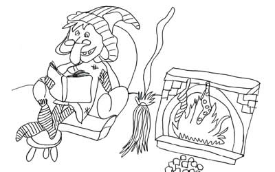 Disegni di Befane da colorare
