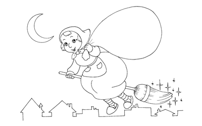 Disegni di Befane da colorare