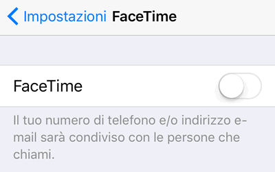 facetime off
