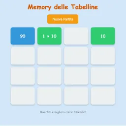 Memory delle tabelline GAME